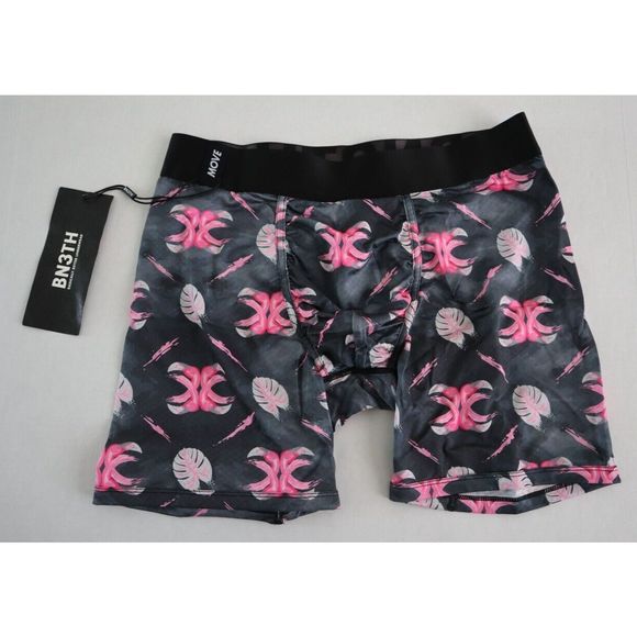 BN3TH M121034 671 Men's Sz M (32-34) Bahama Palm Print Entourage Boxer Briefs - Picture 1 of 7